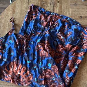 Tropical Blue and Orange Dress